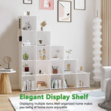 C&AHOME Cube Storage Organizer, 16-Cube Shelves Units, Plastic Storage Cubes, DIY Closet Organizer, Modular Closet Storage Shelves Ideal for Home, Bedroom, 48.4" L × 12.4" W × 48.4" H Milky UPCS16M C&AHOME