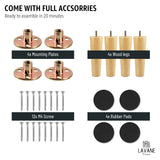 4 inch / 10cm Wooden Furniture Legs, La Vane Set of 4 Solid Wood Tapered M8 Replacement Furniture Feet with Pre-Drilled 5/16 Inch Bolt & Mounting Plate & Screws for Couch Sofa Cabinet Ottoman La Vane