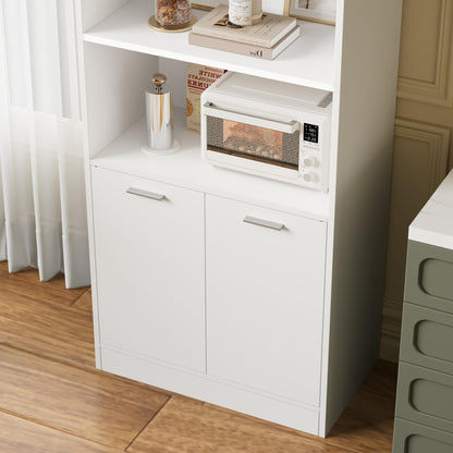 FOTOSOK Kitchen Pantry Cabinet, 71" Tall Cupboard Pantry Cabinet with Doors and Adjustable Shelves, Freestanding Utility Storage Cabinet with Open Countertop, Pantry Cabinets for Kitchen, Din - WoodArtSupply