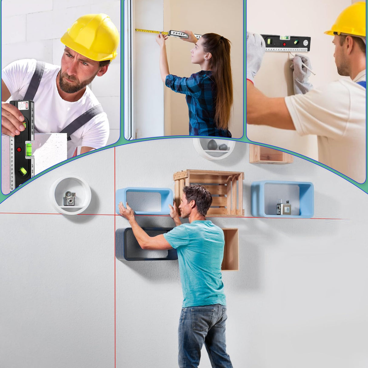 Laser Level, 2-in-1 Laser Level with 100Ft Point & 30Ft Line for Picture Hanging cabinets Tile Walls, Magnetic Laser Level Line Tool for Construction, Laser Level with home renovation Deccasa