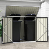 Patiowell 6 x 3 FT Horizontal Metal Shed, Outdoor Storage Shed with Double Lockable Doors and Easy Lift Hinges for Trash Cans, Garden Tools and Pool Accessories, Sloping Roof for Backyard Garden Lawn Patiowell