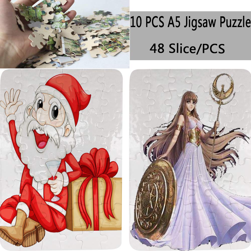 10 Sets Blank Sublimation A5 Jigsaw Puzzle with 48 Pieces DIY Heat Press Transfer Crafts A5 Thermal Transfer Puzzle Wholesale DIY Thermal Transfer Pearl Puzzle Blank Puzzle Thermal Transfer Supplies