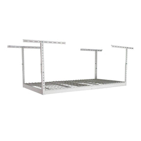 MonsterRax Garage Ceiling Storage Rack - Heavy Duty 400 lb Capacity, Adjustable Shelving, Ceiling Mount, 3x6 White (12"-21") MonsterRAX Storage Solutions