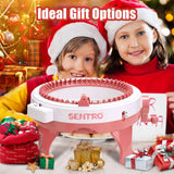 SENTRO Knitting Machine, 48 Needles Knitting Crochet Machine, Smart Knitting Loom Machine with Row Counter for Adults Beginners, Circular Double Knit Loom Crochet Knitting Machine Kit for Hat Socks SNOUUOSN