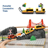 Giant bean 72PCS Wooden Train Tracks & Trains, Gift Packed Toy Railway Kits for Kids, Toddler Boys and Girls 3,4,5 Years Old and Up Giant bean