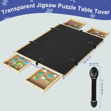 2 PCS Black Puzzle Board Cover Mat 34x26 Inch Jigsaw Puzzle Table Cover mat with Locking Buckles for 1500 Piece Jigsaw Puzzle Table Puzzle Table Replace Cover (Cover mat only) BOUTICOL