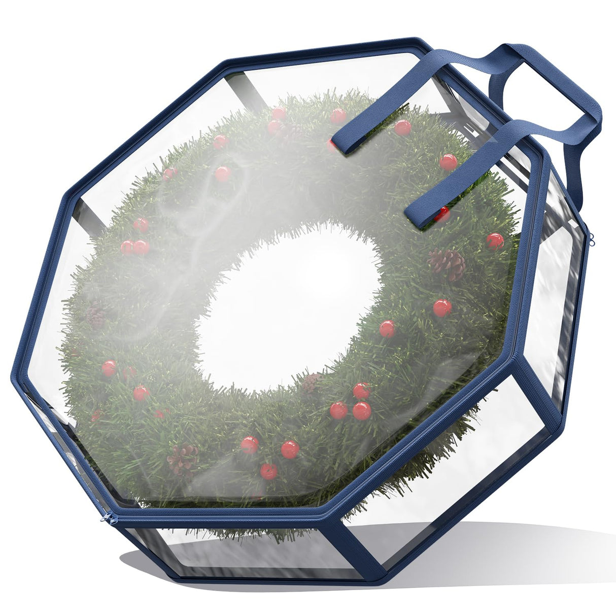 Hearth & Harbor Wreath Storage Container - Clear Christmas Wreath Storage Bag, Dual Zipper and Handles - 30" Premium Wreath Storage Organizer Box Hearth & Harbor