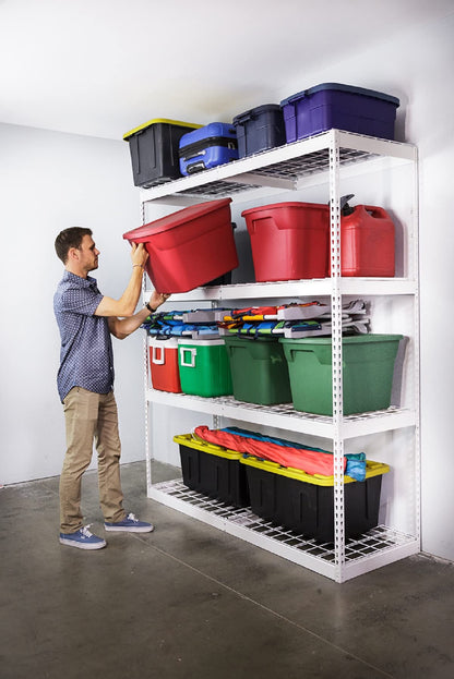 SafeRacks Garage Shelving Unit - Storage Shelf That Holds 500 Pounds Per Shelf Rack - All Steel Shelves for Storage - Easy to Assemble Shelving Storage, Garage Shelf, White (24" x 72" x 84")