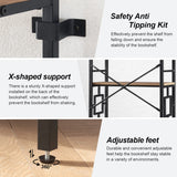 HOMISSUE Industrial 7-Tier Tall Bookshelf in Rustic Brown with Unique Design HOMISSUE