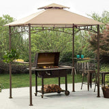 ONTHEWAY 5FT x 8FT Double Tiered Replacement Canopy Grill BBQ Gazebo Roof Top, for Gazebo Model L-GZ238PST-11 Only ontheway