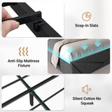 Kiivakii Full Size Bed Frame with 4 Drawers, LED Metal Platform Bed with Upholstered Storage Headboard, Built in Charging Station, No Box Spring Needed, Dark Gray Kiivakii