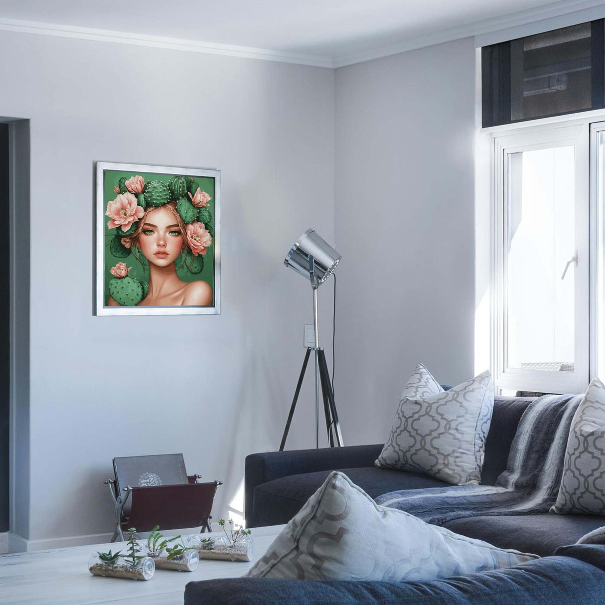 ARNLRDYA Cactus Flowers Paint by Numbers for Adults, Girl Fashion Funny Paint by Number Kits, Floral Beautiful Acrylic Painting for Home Decor Without Frame(16inch×20inch) ARNLRDYA