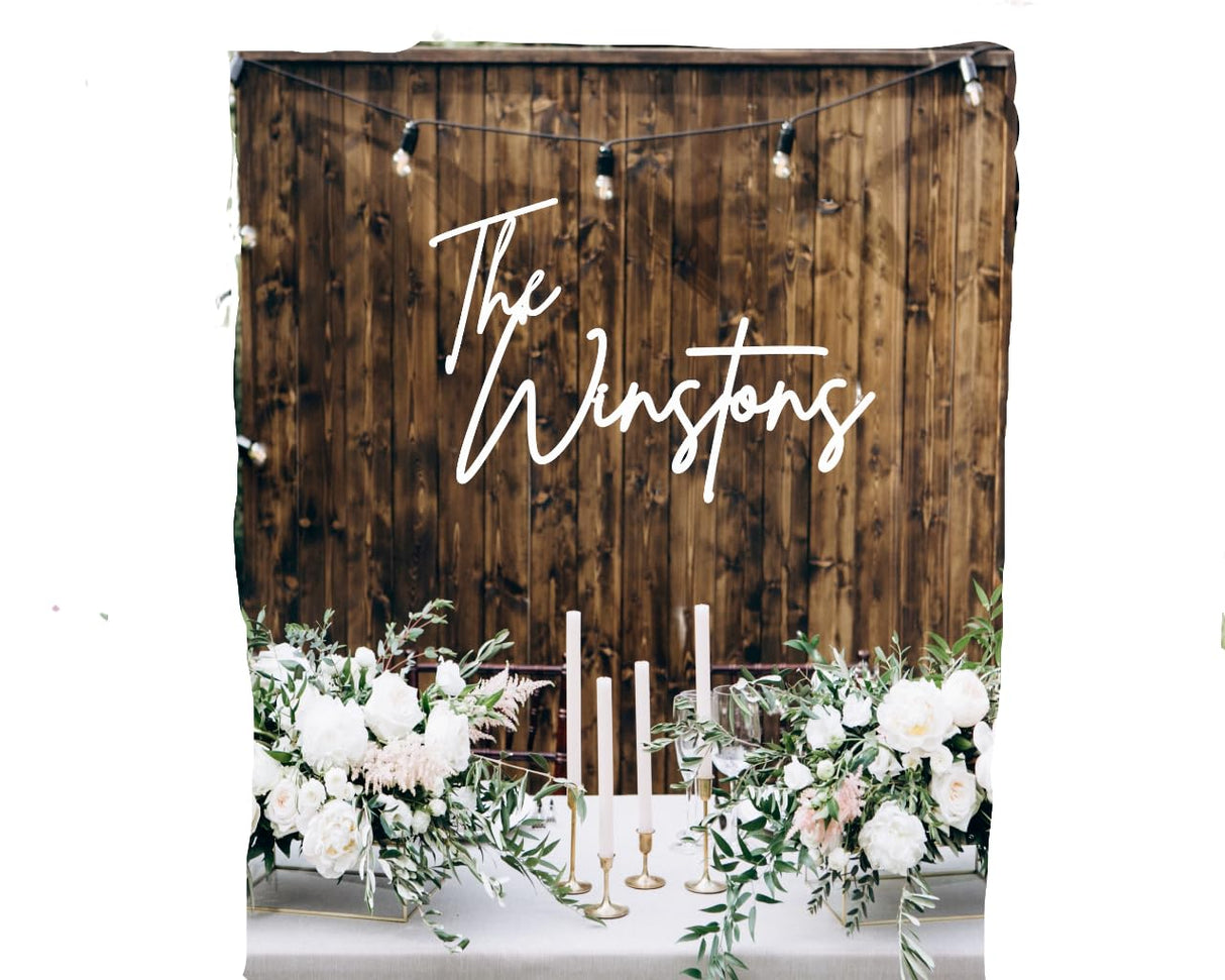Wedding Backdrop Sign, Personalized Last Name Signs, Custom Wood name Sign, Any name or words WoodArtSupply