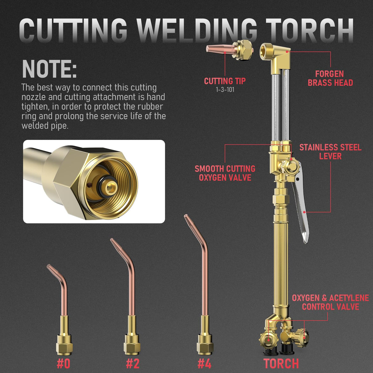 YESWELDER Oxygen & Acetylene Torch Kit, Welding Cutting Torch Kit, Gas Cutting Torch with Regulator Nozzles Hose Goggles YESWELDER