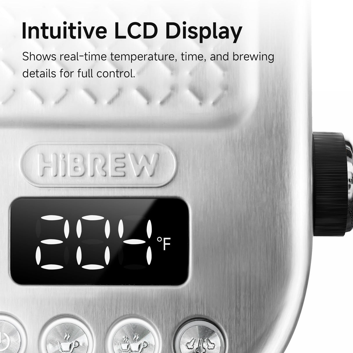 HiBREW H10B Programmable Espresso Machine, Brushed Stainless Steel, Adjustable Temperature and Cup Volume, Steam Wand for Milk Frother HiBREW