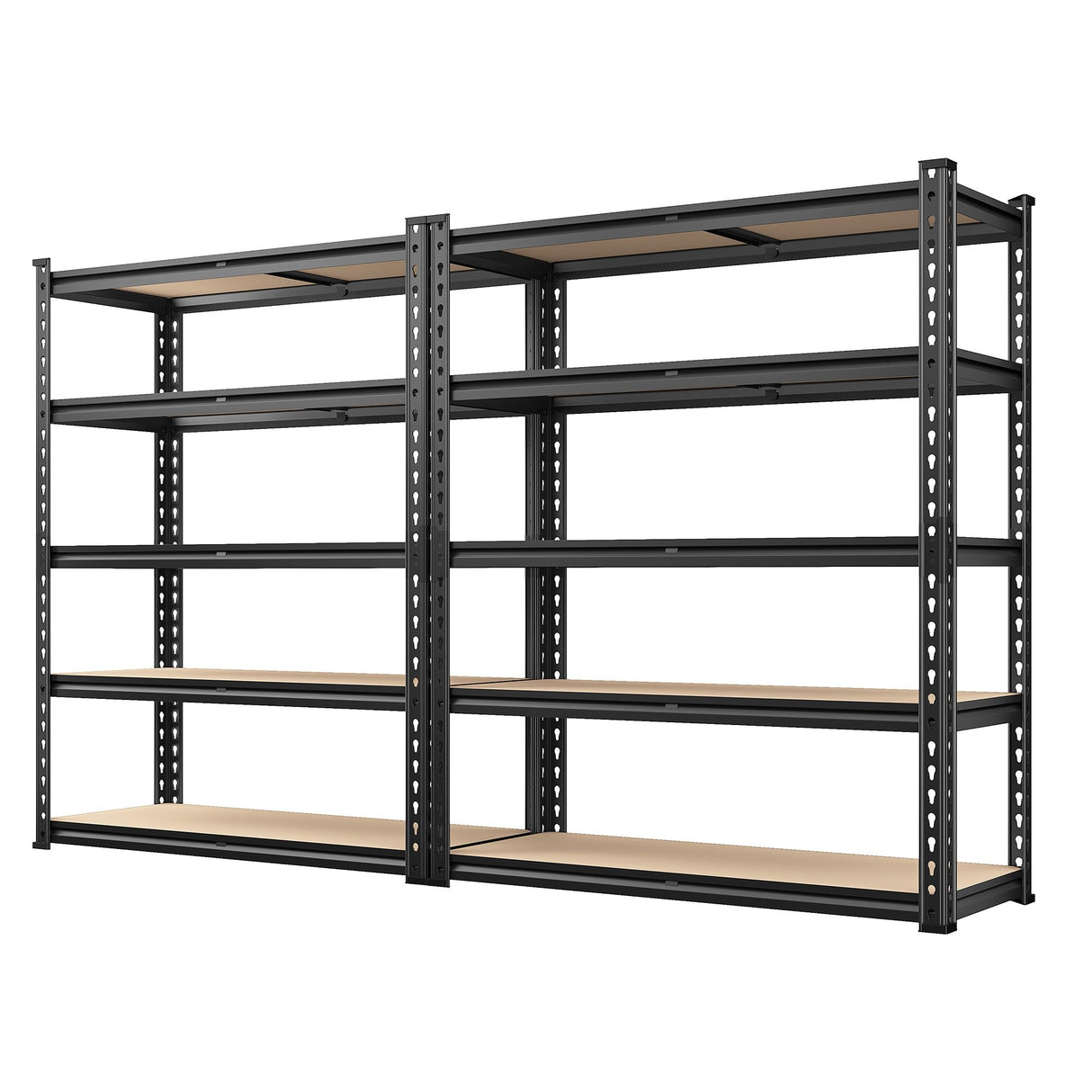 REIBII Set of 2 Garage Shelving, 2000LBS Adjustable Metal Shelving, 5 Tier Storage Shelves for Garage, Pantry, Kitchen, Basement 71.5" H x 35.5" W x 11.8" D REIBII