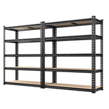 REIBII Set of 2 Garage Shelving, 2000LBS Adjustable Metal Shelving, 5 Tier Storage Shelves for Garage, Pantry, Kitchen, Basement 71.5" H x 35.5" W x 11.8" D REIBII