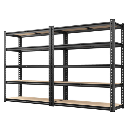 REIBII Set of 2 Garage Shelving, 2000LBS Adjustable Metal Shelving, 5 Tier Storage Shelves for Garage, Pantry, Kitchen, Basement 71.5" H x 35.5" W x 11.8" D REIBII