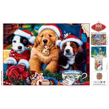 MasterPieces 500 Piece Glitter Christmas Jigsaw Puzzle - Santa Paws - 15"x21" Masterpieces