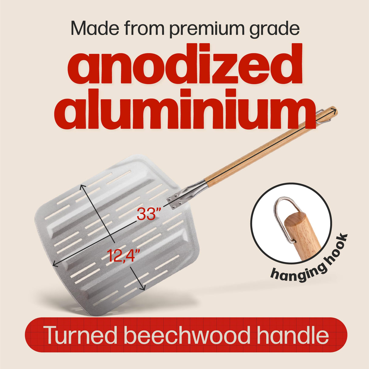 Hans Grill Pizza Stone PRO XL Baking Stone For Pizzas use in Oven, Grill or BBQ FREE Long Handled Anodised Aluminium Pizza Peel | Rectangular Stone 15 x 12" Inches | For Pies, Pastry, Bread, Calzone Hans Grill