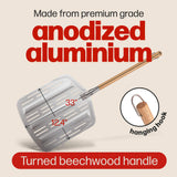 Hans Grill Pizza Stone PRO XL Baking Stone For Pizzas use in Oven, Grill or BBQ FREE Long Handled Anodised Aluminium Pizza Peel | Rectangular Stone 15 x 12" Inches | For Pies, Pastry, Bread, Calzone Hans Grill