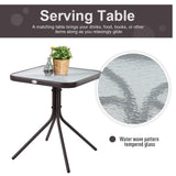 Outsunny 3 Piece Outdoor Glider Chair with Coffee Table Bistro Set, 2 Patio Rocking Swing Chairs with Breathable Sling Fabric, Glass Tabletop, for Backyard, Garden and Porch, Gray Outsunny