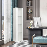 HomVent Modern LED Bookcase Display Cabinet with Glass Doors - Stylish Organiser for Living Room, Bedroom & Office HomVent