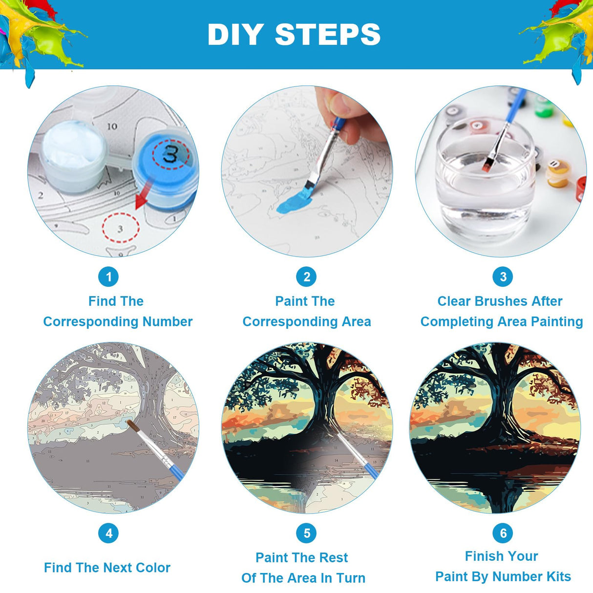 NEWENMO Tree of Life Paint by Numbers Kit for Adults, Tree of Life Paint by Numbers on Canvas Unframed, DIY Oil Painting Perfect for Beginner, Craft, Hobbies and Home Wall Decor 16x20 in NEWENMO