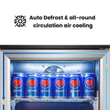 Advanics 20IN Beverage Refrigerator with Glass Door-120 Can Built in Under Counter Fridge & Freestanding,Ideal for Soda,Beer Drink Cooler Advanics