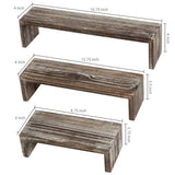 MyGift Tabletop Torched Wood Nesting Decorative Display Riser Stands, Set of 3 MyGift