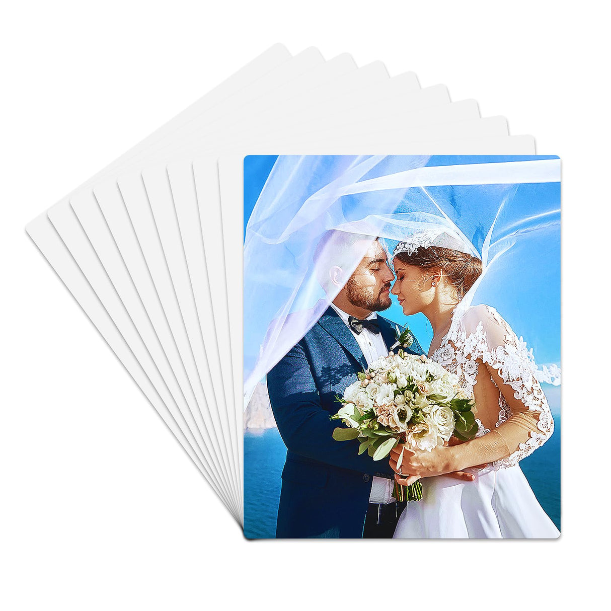 10 Pcs 8''x10'' Aluminum Sublimation Metal Photo Blanks, Metal Sublimation Blank Sign 0.45mm Thick Photo Sign Blank HYHOSHI