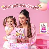 4 in 1 Paper Craft Kits for Girls,Princess Dress-up Activity Book with Water Painting,Poking Art,Sticker,Paper Cutting Craft,Arts and DIY Crafts Kit Gifts Toys for Kids Ages 4 5 6 7 8+ Years Old homicozy