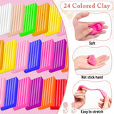 EggSun Polymer Clay Earring Kit & Clay Jewelry Making Kit with Cutters, 500+Pcs Jewelry Craft Supplies with 24 Oven-Bake Colors Cutters Ear Hooks Charms Beads Tools Instructions for Beginners & Adults EggSun