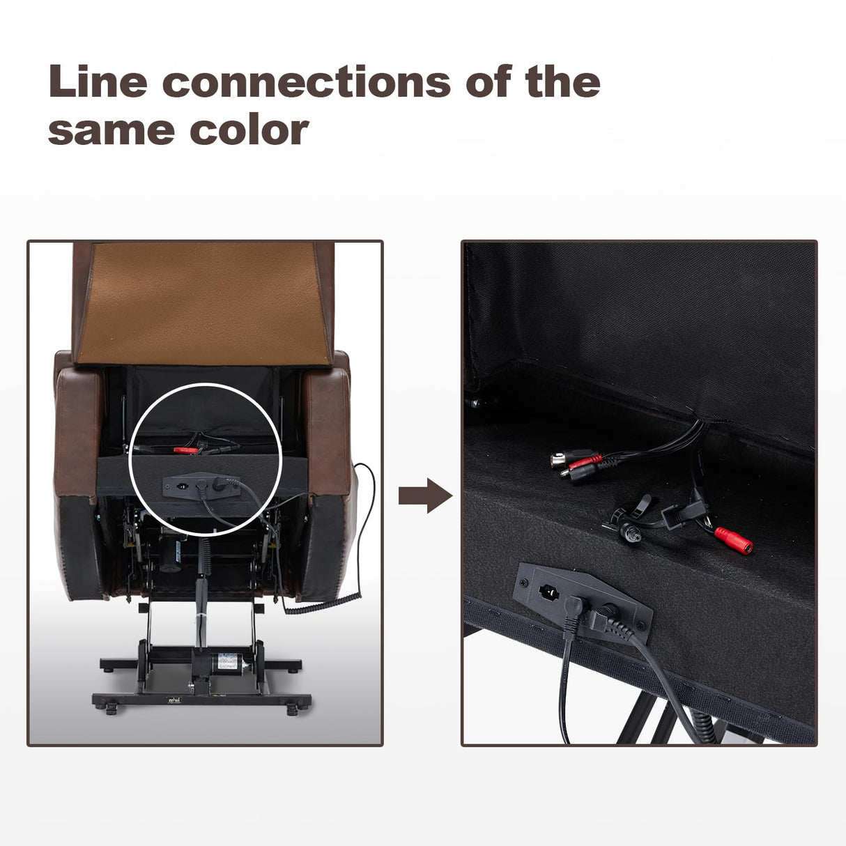 Eiayeebil Triple Motor Power Lift Recliner Chair with Adjustable Lumbar Support, Lay Flat Recliner for Elderly, Breathable Brown Leather Recliner, Lift Chair Massage & Heating, USB Ports, Cup Holders Eiayeebil