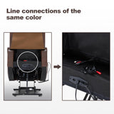 Eiayeebil Triple Motor Power Lift Recliner Chair with Adjustable Lumbar Support, Lay Flat Recliner for Elderly, Breathable Brown Leather Recliner, Lift Chair Massage & Heating, USB Ports, Cup Holders Eiayeebil