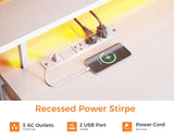 ODK 66" Reversible L Shaped Gaming Desk with LED Lights and Power Outlets in Grey Oak ODK