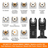 Kyoffiie 100Pcs Oscillating Saw Blades, Quick Release Multi Tool Blades Kits Universal Oscillating Tool Blades Wood Plastic Multitool Blades Compatible with Dewalt, Ryobi, Makita, Bosch, Craftsman Kyoffiie