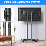 JANSNIMEN Rolling TV Stand, Mobile TV Cart for 32-70 Inch LCD LED Flat & Curved TVs, Height Adjustable Floor TV Stand with Wheels, Outdoor Portable TV Stand Holds up to 110 lbs, Max VESA 400x400mm JANSNIMEN