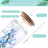 HTVRONT 8 PCS Sublimation Glass Cups Clear -16oz Sublimation Glass Tumbler with Bamboo Lid - Sublimation Blanks for Painting, Sublimation and HTV Vinyl Crafts HTVRONT