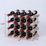 guilai Wooden Stackable Storage Modular Small countertop Wine Rack Cabinet,Freestanding for Floor Wood Wine Bottle Shelf (16bottle) guilai