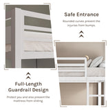 nesture. Bunk Bed Twin Over Twin, Heavy Duty Metal Bunkbeds with Ladder and Full-Length Guardrail, Space-Saving Steel Bed for Kids & Adults, No Box Spring Required, White nesture.