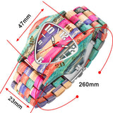 Dentily Men's Wooden Watch Handmade Wood Triangle Analog Quartz Watch classcic Wood Watches for Men Dentily