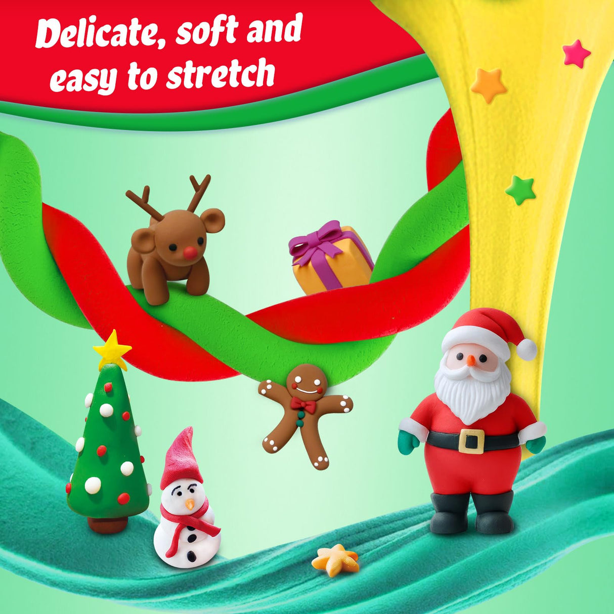 ESSENSON Air Dry Clay Christmas Kit, 36 Colors DIY Modeling Clay Craft Set with Accessories, Christmas Stocking Stuffers for Kids, Xmas Gift for Girls Boys ESSENSON