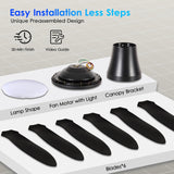 Ceiling Fans with Lights, 51 inch Modern Black Low Profile Ceiling Fan with Light and Remote App Control, Flush Mount, Quiet DC Reversible, Dim Led Ceiling Fan 6 Blade Softer Wind Indoor/Outdoor Patio BayDay