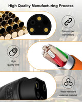 Charging Power Cord Fits for Evolution ICON EV Golf Carts, 120V 3 pin Golf Cart Charge Cable Assembly Replace 2.04.0620 ST-031016-PT NXQWLL