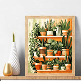 Natuyalo Paint by Numbers for Adults - DIY Adult Paint by Number Kits Painting on Canvas Green Plant Painting by Numbers for Beginners, Potted Art Craft Kits for Adults (16x20 Inch) Natuyalo