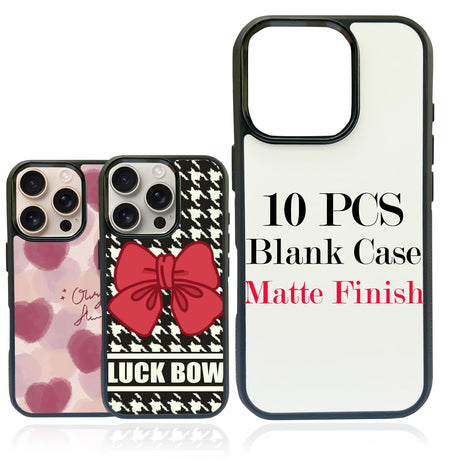 JUSTRY 10PCS Sublimation Blanks Phone Case Cover Printable Phone Cases Designed for iPhone 16 Pro Max, 6.9" Soft Rubber Case+ Aluminum Insert,Custom Printable, Anti-Slip Phone Shockproof Cover Black JUSTRY