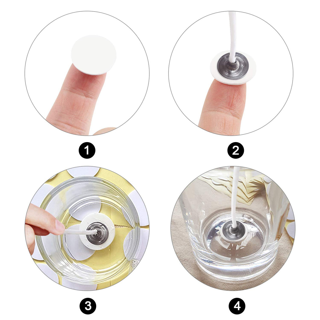 SANNIX 400PCS Candle Wick Stickers, Double-Sided Heat Resistant Stickers for Candle Making SANNIX