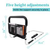 Bed Rails for Elderly Adults Safety with Adjustable Heights Storage Pocket Assist Support Side Railings Seniors Slides Under Mattressbed Cane Guard Bed Handles Bars (Widen(White)) AOHHL