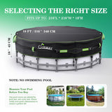 UIRWAY 500D Pool Cover 18FT Round [2025 Upgraded Heavy Duty Fabric] Solar Pool Covers for Above Ground Pools, New Super Windproof Gel-Coated Tarp Straps, Swimming Pool Covers with UV Protection UIRWAY